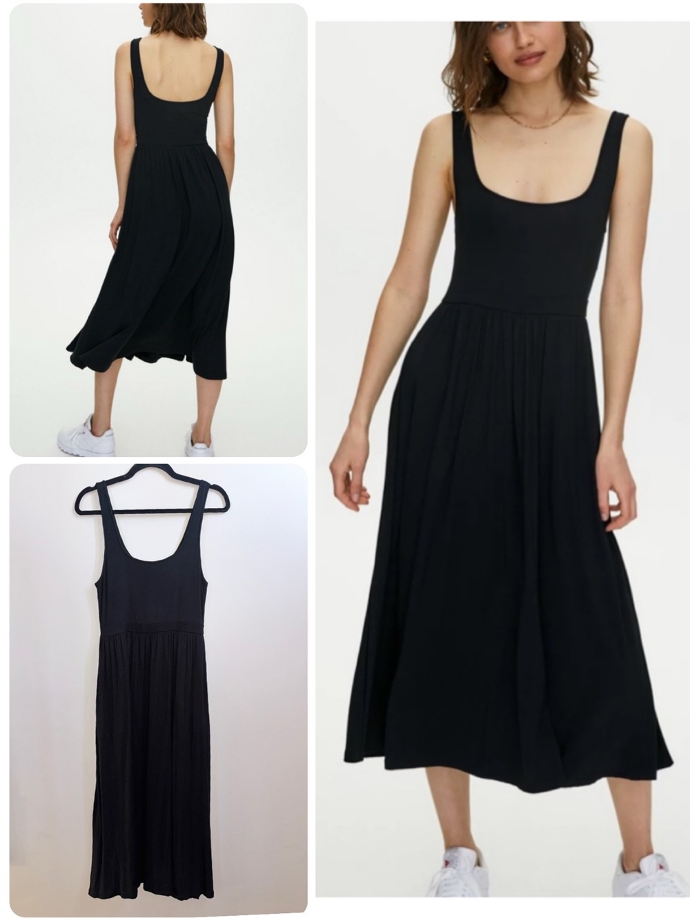 Aritzia Wilfred Free Assonance Sleeveless Midi Dress Black size Medium